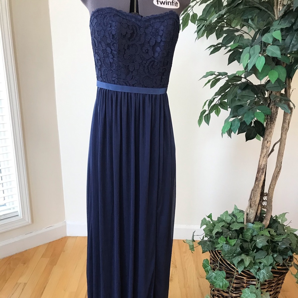 NWT Davids Bridal navy dress